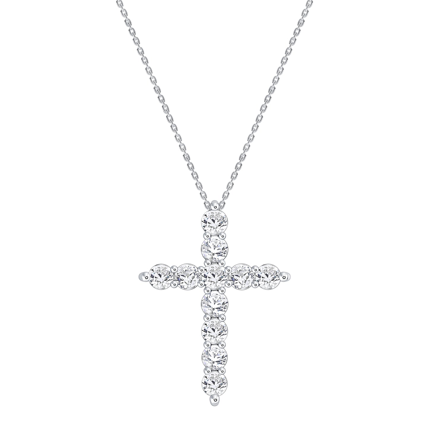 Classic Lab Diamond Cross Pendant (7355667873976)