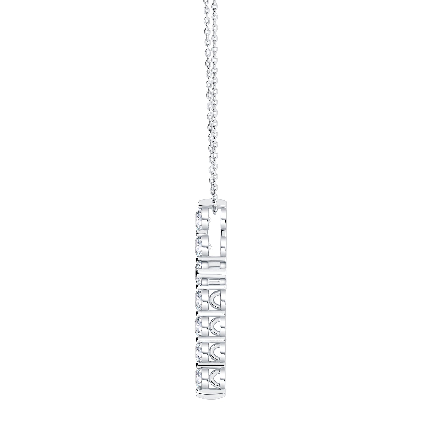 Classic Lab Diamond Cross Pendant (7355667873976)