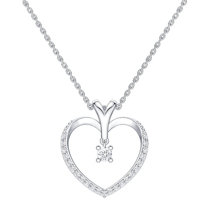 Lab Diamond Drop Heart Pendant (7355792031928)