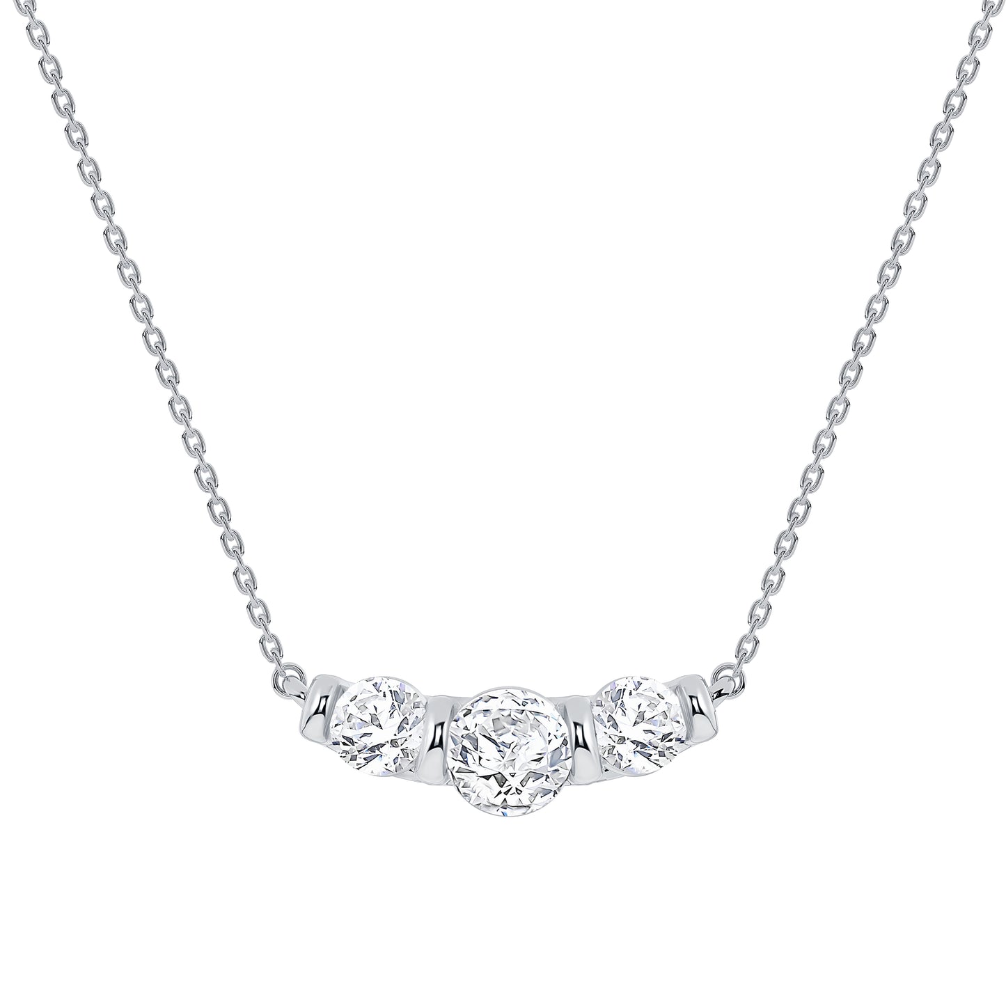 Three-stone Bar Set Lab Diamond Pendant (1.00ct tw) (7355957870776)