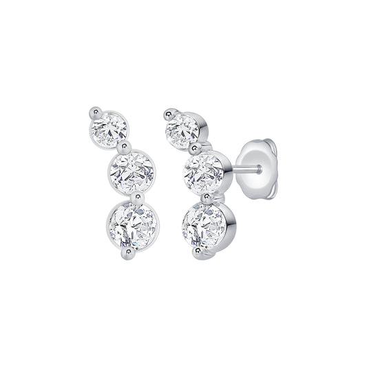 Graduated Three-Stone Lab Diamond Drop Earrings (.50 ct tw) (7356565913784)