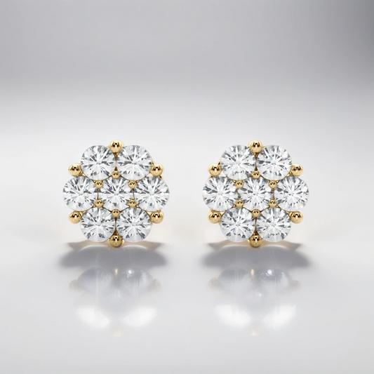 Flower Cluster Lab Diamond Studs (7201705558200)