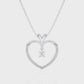 Lab Diamond Drop Heart Pendant