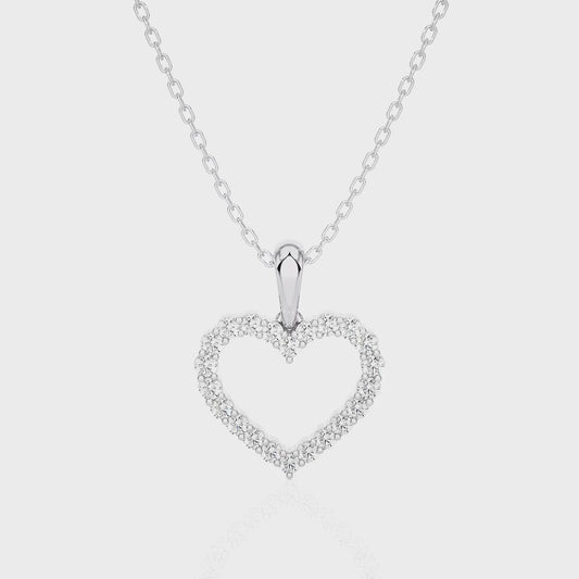 Petite Lab Diamond Heart Pendant