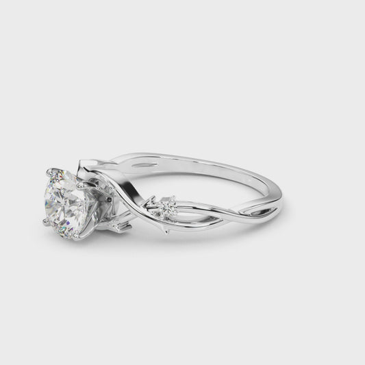 Vine Nature Inspired Engagement Ring with Moissanite
