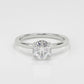 Alice Classic Hidden Halo Solitaire Engagement Ring with Moissanite