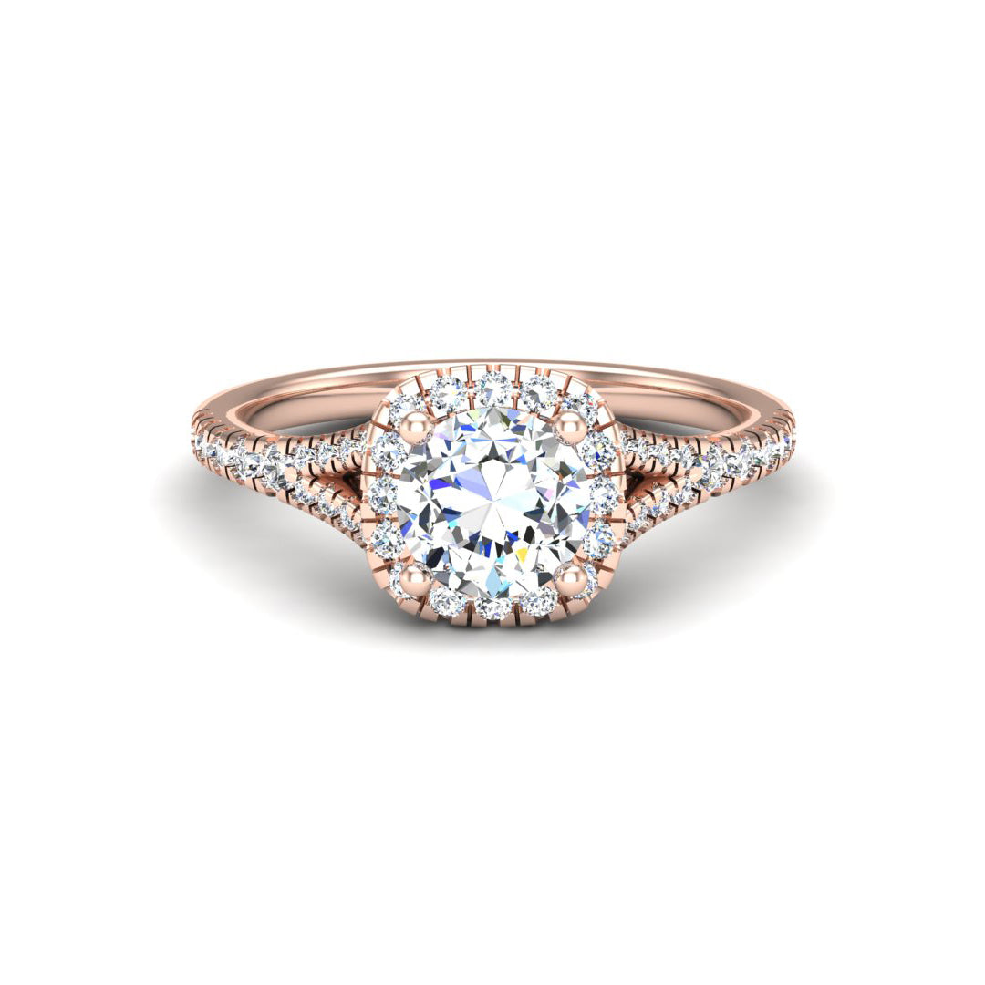 Grace Halo Engagement Ring with Moissanite (7285386674360)