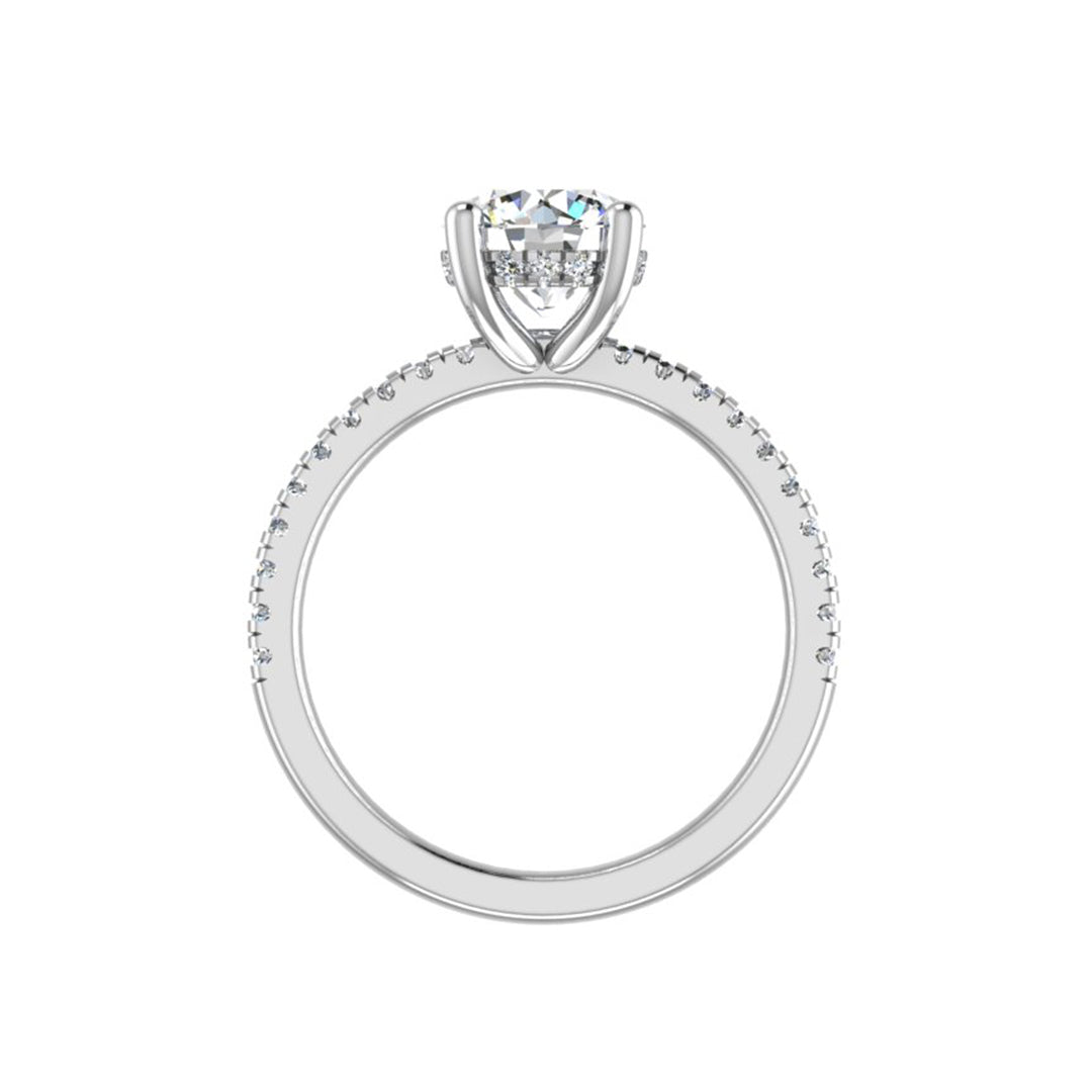 Gabriella Pave Hidden Halo Engagement Ring with Moissanite (7285383790776)