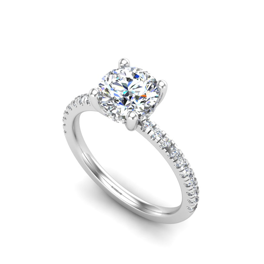 Gabriella Pavé Hidden Halo Engagement Ring with Moissanite (7285383790776)