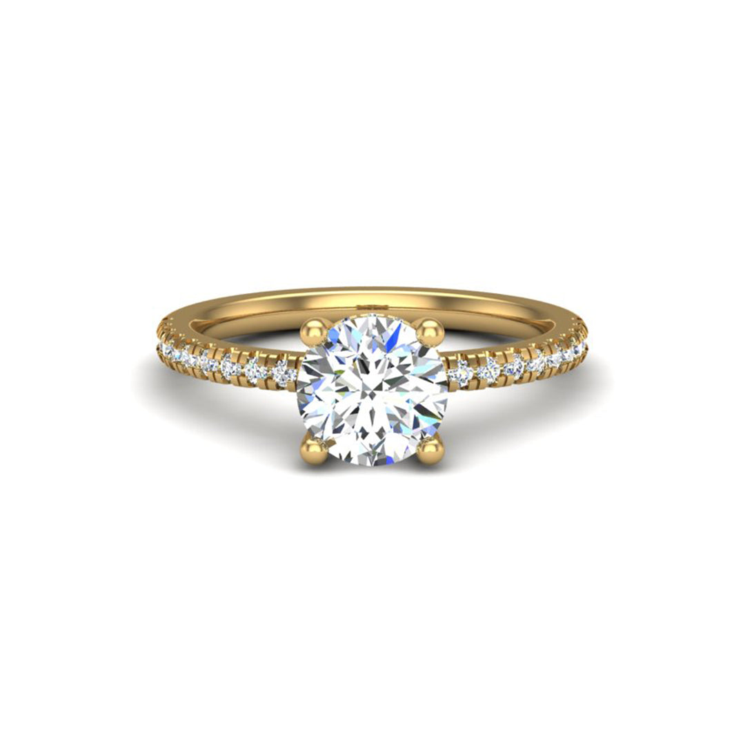 Gabriella Pavé Hidden Halo Engagement Ring with Moissanite (7285383790776)