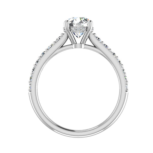 Abigail Pave Engagement Ring With Hidden Halo with Moissanite (7285387034808)