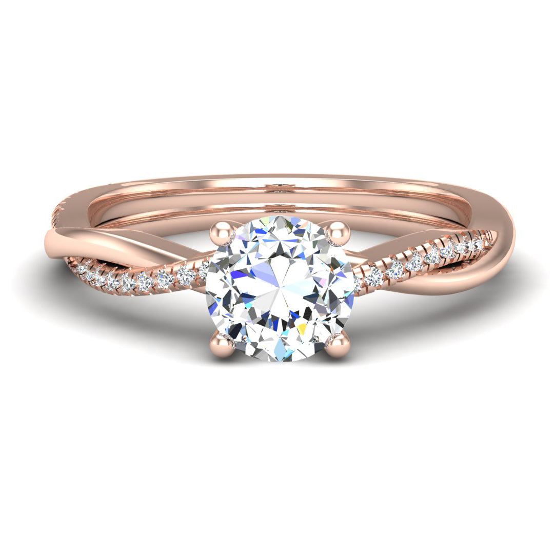 Emily Diamond Twisted Pavé Engagement Ring with Moissanite (7285385527480)