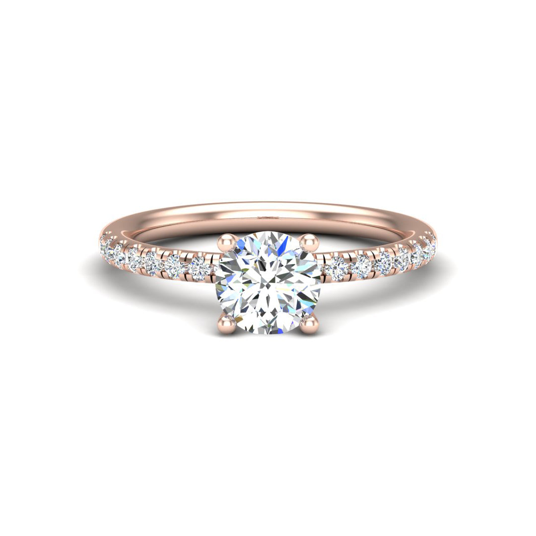 Charlotte Hidden Halo With Pavé Band with Moissanite (7285386117304)