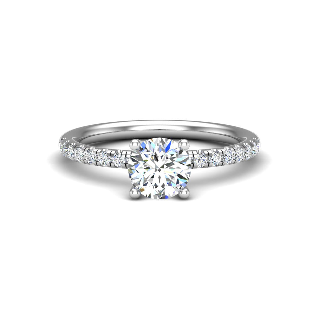 Charlotte Hidden Halo With Pavé Band with Moissanite (7285386117304)