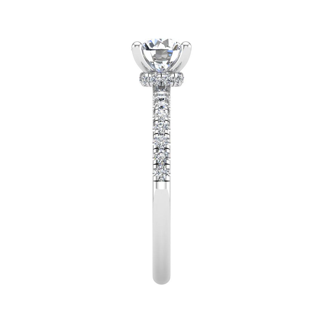 Charlotte Hidden Halo With Pavé Band with Moissanite (7285386117304)