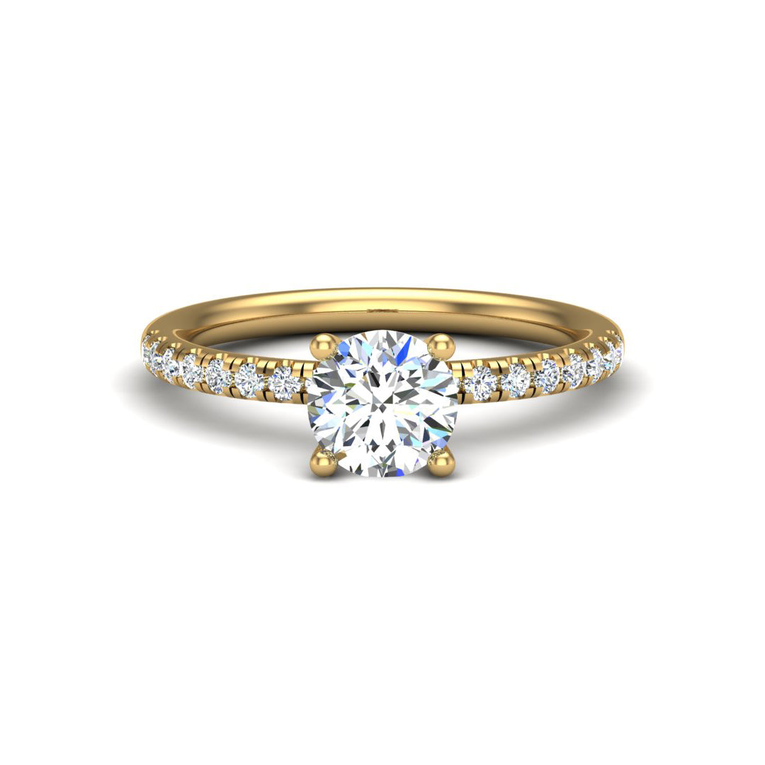 Charlotte Hidden Halo With Pavé Band with Moissanite (7285386117304)
