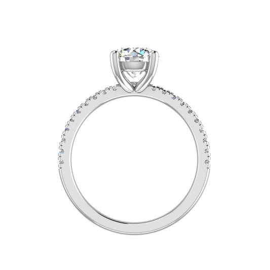 Kennedy Pavé Prong Solitaire Ring with Moissanite (7284349370552)