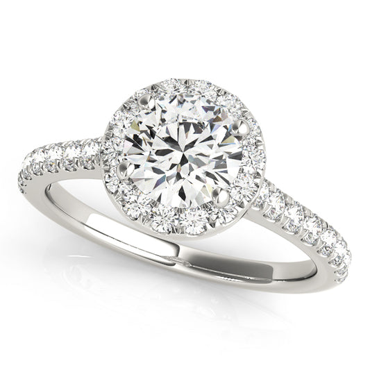 Layla Halo Engagement Ring with Round Moissanite (7285985149112)