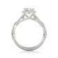 Elsa Halo with Twisted Pavé Band Engagement Ring with Moissanite (7283140952248)