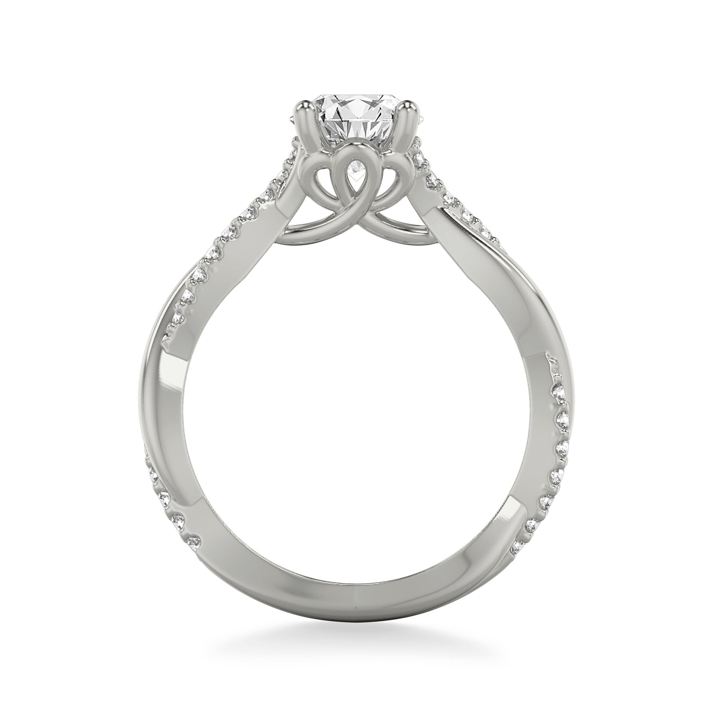 Linda Twisted Pavé Engagement Ring with Moissanite (7283147866296)