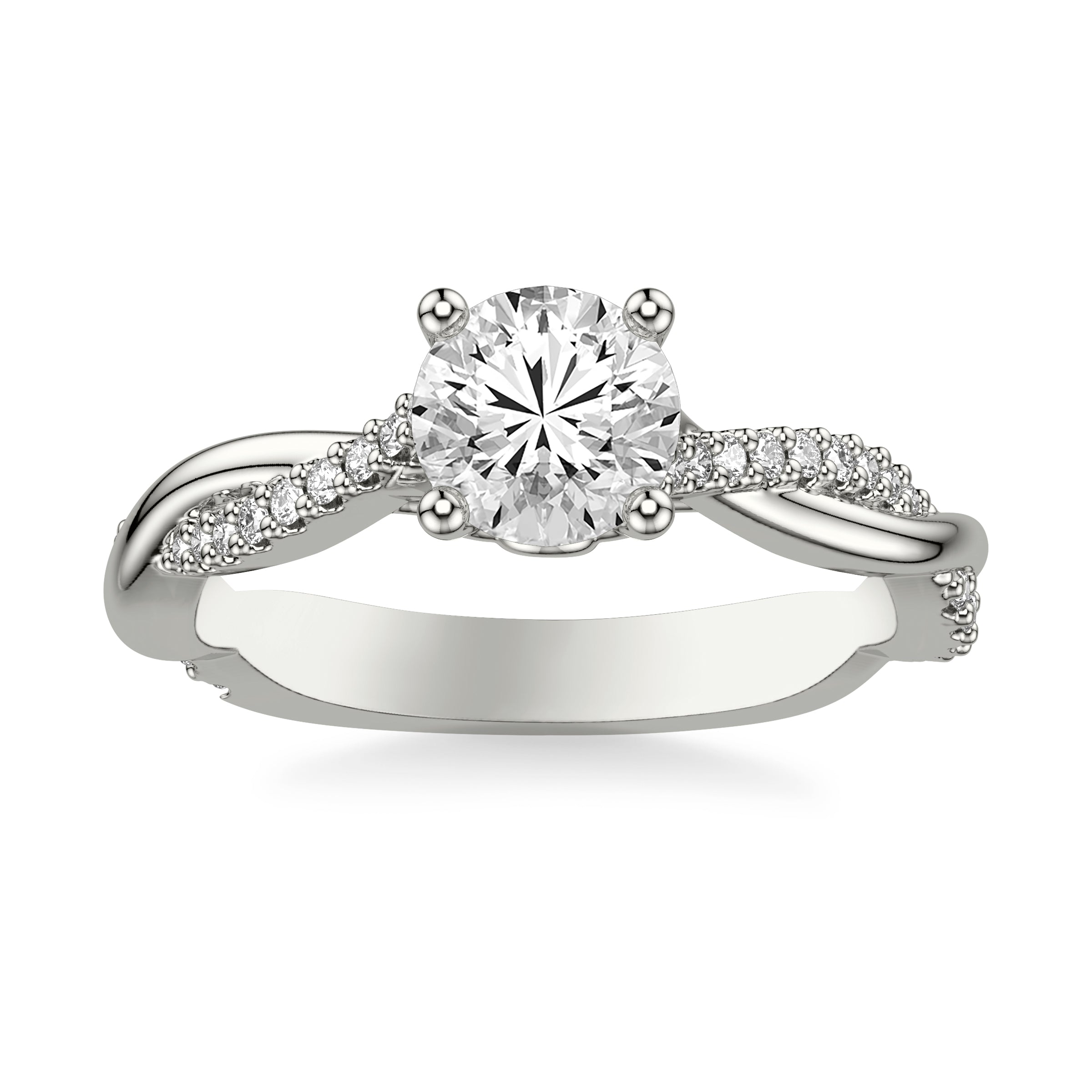 Twisted pave engagement on sale ring