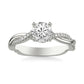 Linda Twisted Pavé Engagement Ring with Moissanite (7283147866296)