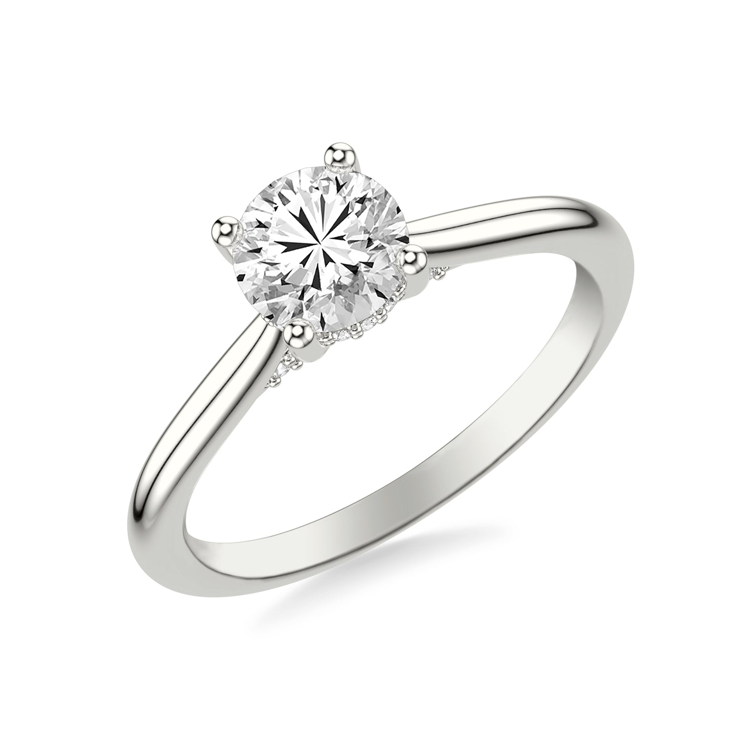 Kate Hidden Halo Diamond Engagement Ring with Moissanite (7283135742136)