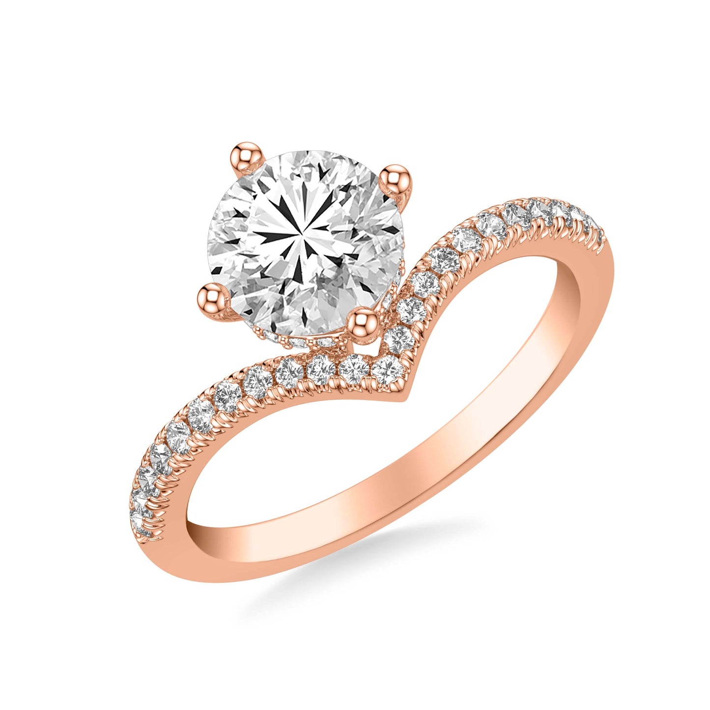 Zoe Pavé Chevron Engagement Ring with Moissanite (7283146096824)