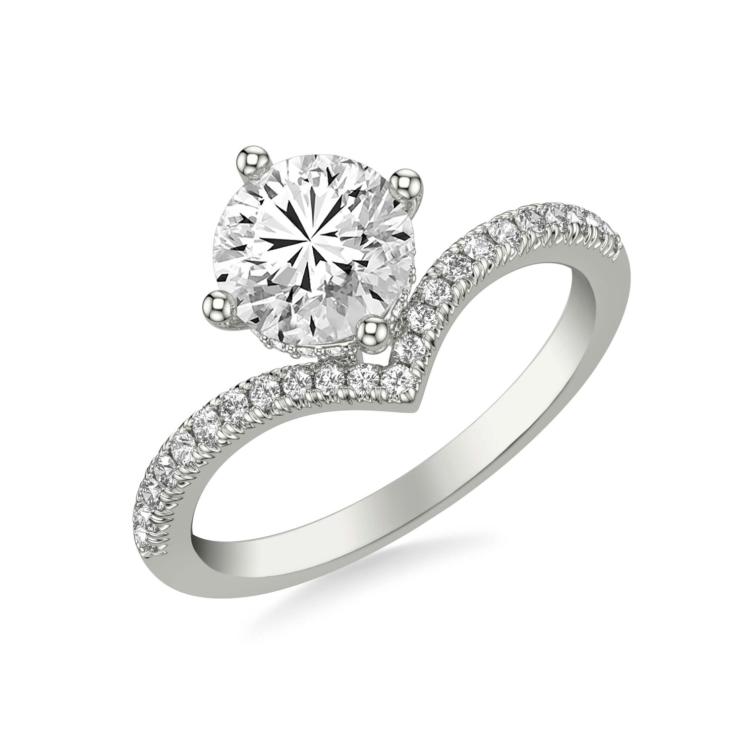 Zoe Pavé Chevron Engagement Ring with Moissanite (7283146096824)