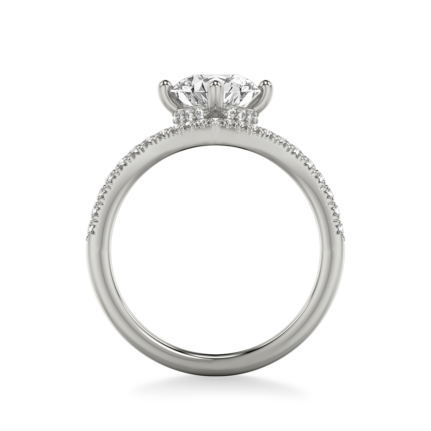 Zoe Pavé Chevron Engagement Ring with Moissanite (7283146096824)