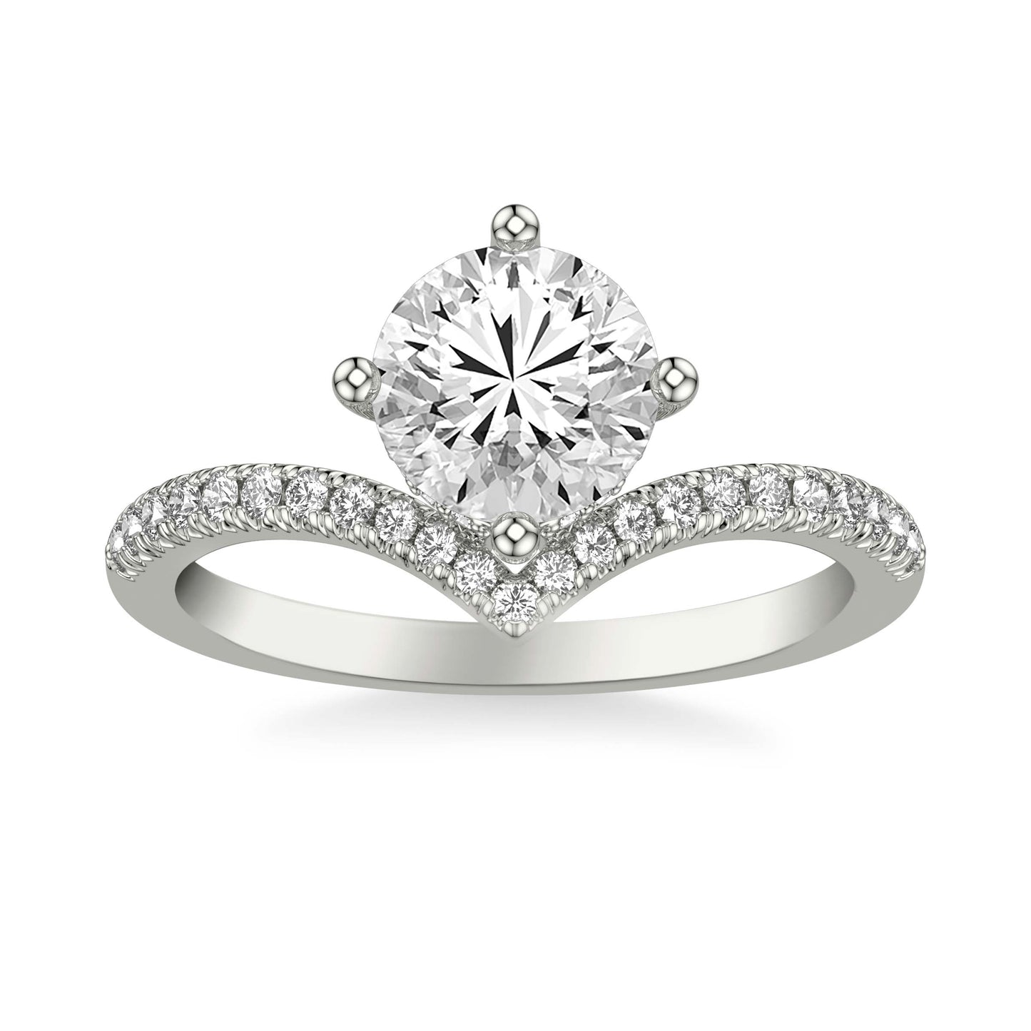 Zoe Pavé Chevron Engagement Ring with Moissanite (7283146096824)