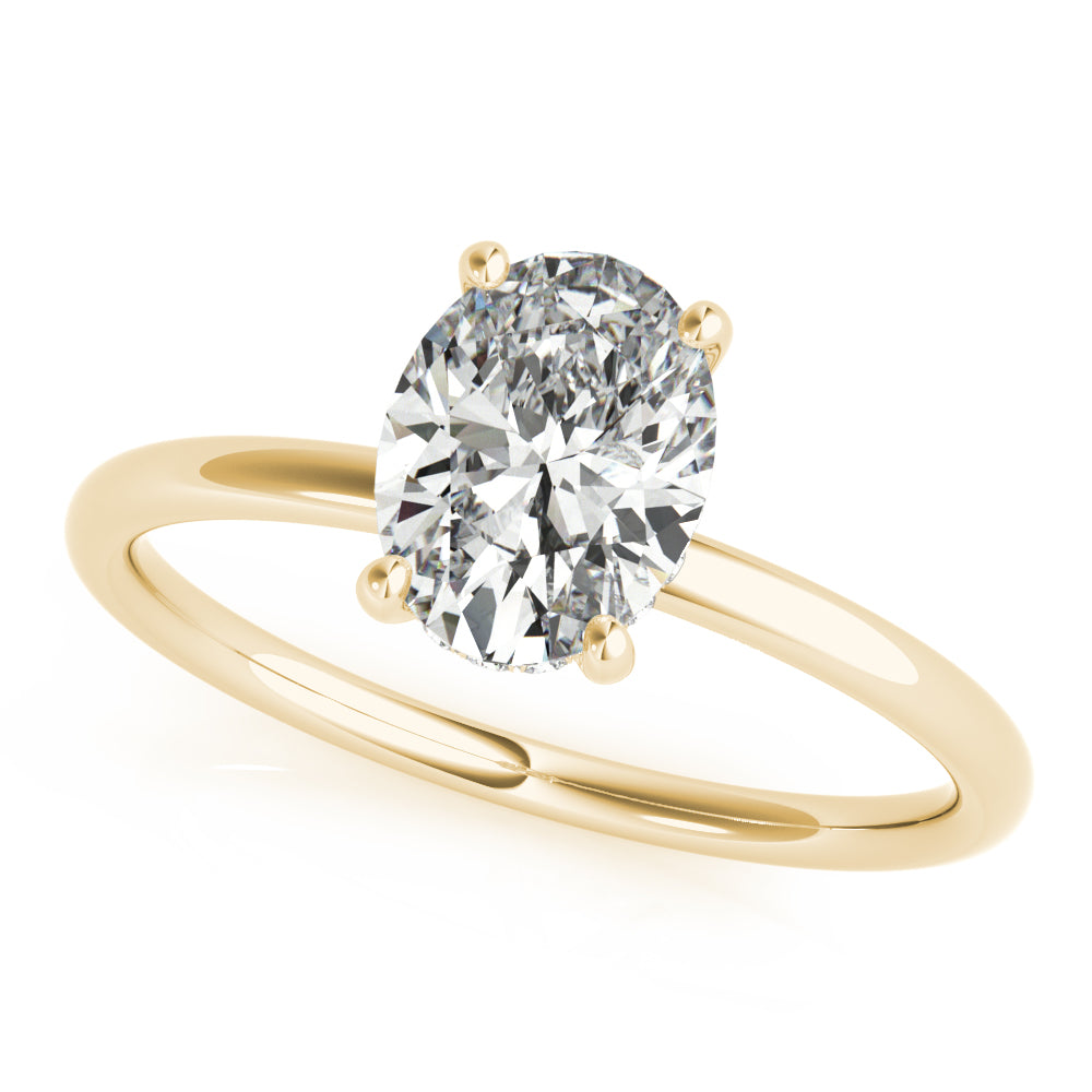 Lisa Hidden Halo Engagement Ring with Oval Moissanite (7285978955960)