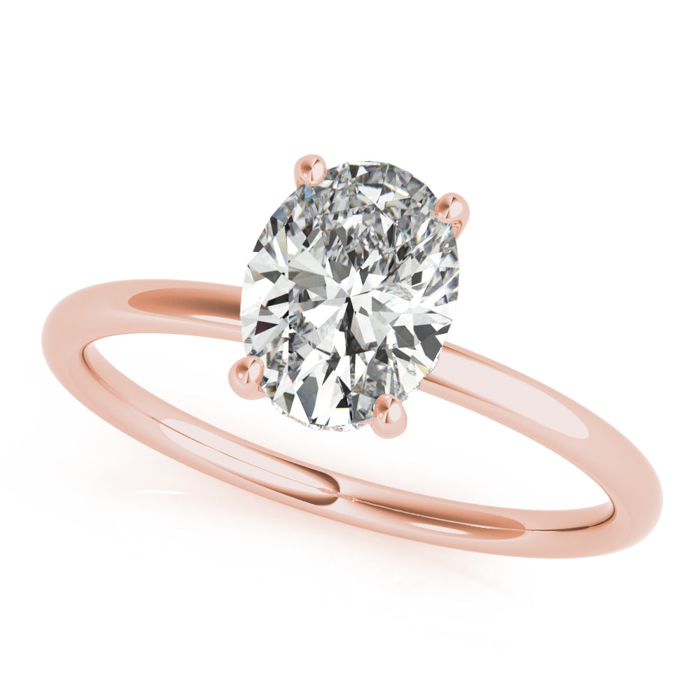 Lisa Hidden Halo Engagement Ring with Oval Moissanite (7285978955960)
