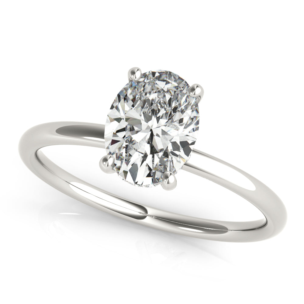 Lisa Hidden Halo Engagement Ring with Oval Moissanite (7285978955960)