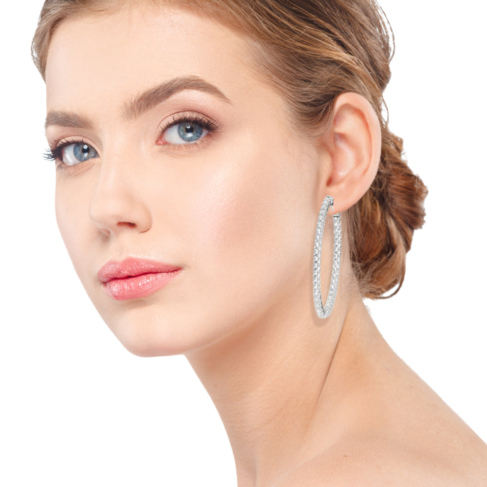 Classic Eternal Diamond Hoop Earrings (7196795142328)