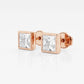 Princess Lab Grown Diamond Bezel Set Stud Earrings (7243219468472)