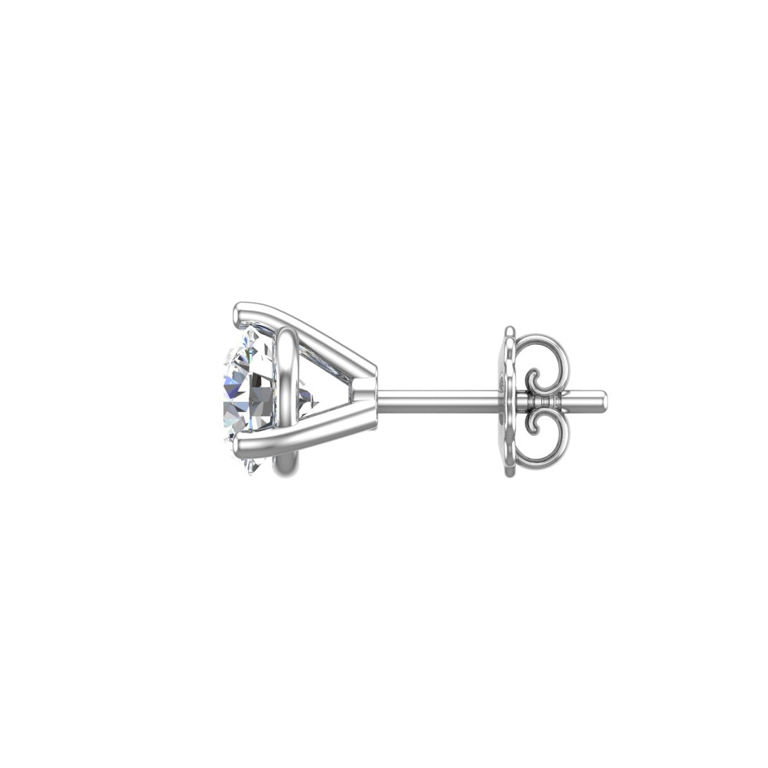 Three Prong Martini Round Lab Grown Diamond Stud Earrings (1.00 ct. tw.) (7262581784760) (7262586372280)