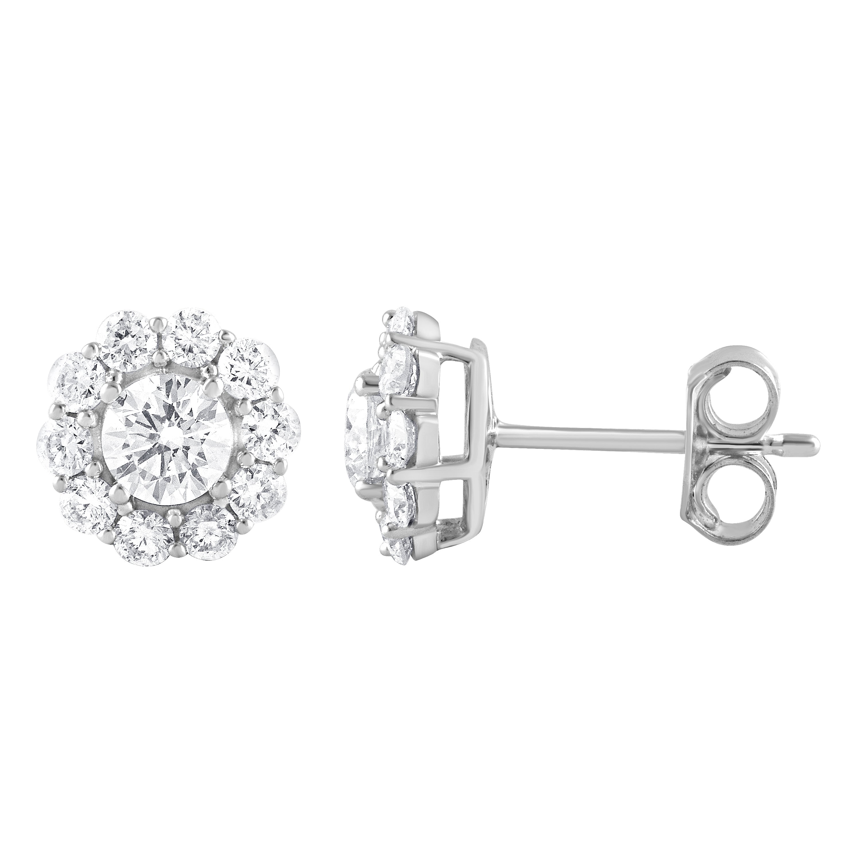 18ct White Gold Diamond Stud Earrings -