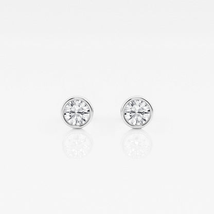 Round Lab Diamond Bezel Stud Earrings (7300426367160)