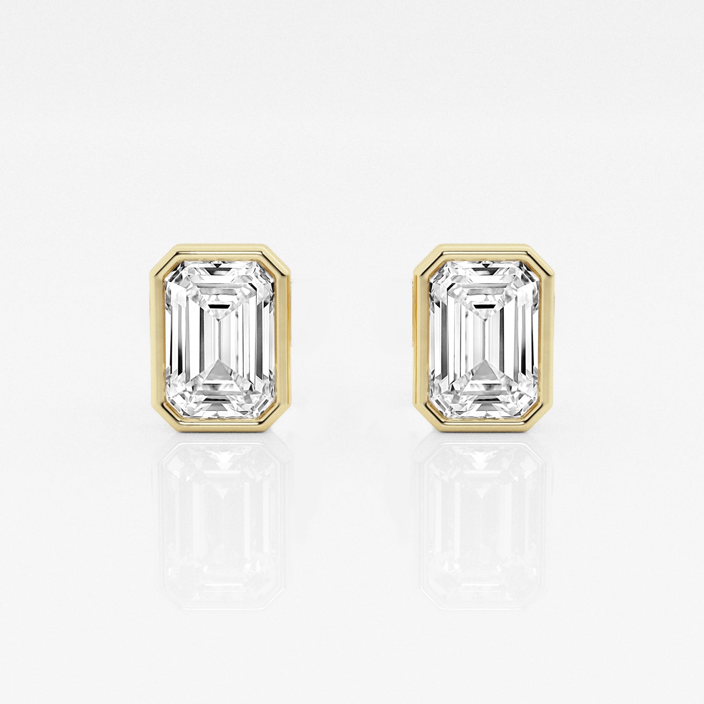 Emerald Lab Diamond Bezel Stud Earrings (7300423450808)