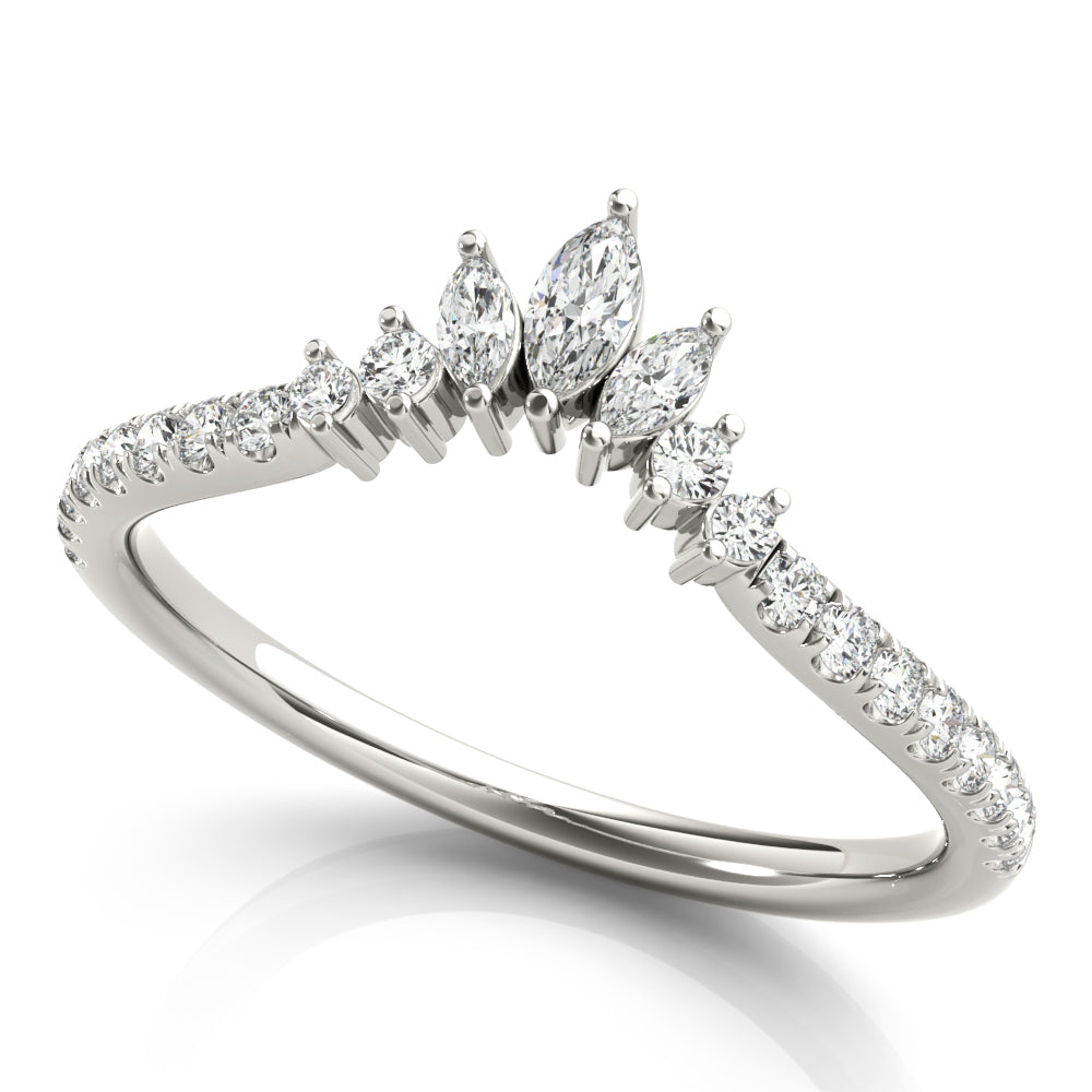 Lab Grown Diamond Pear Shaped Curved Ring (7200329203896)
