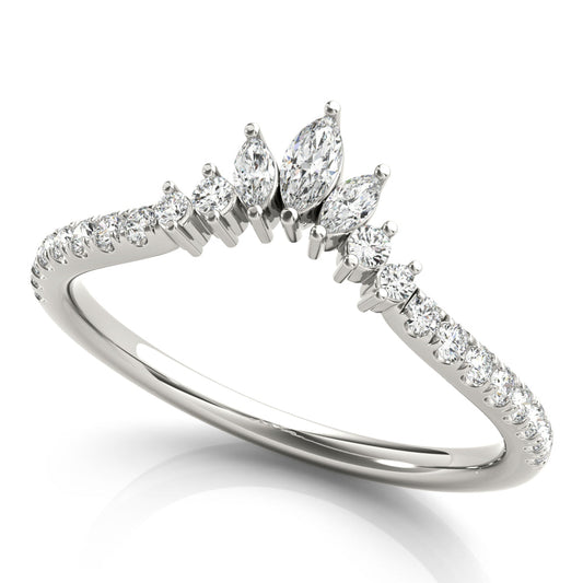 Lab Grown Diamond Pear Shaped Curved Ring (7200329203896)