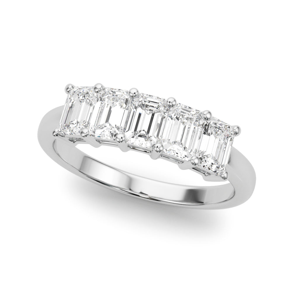 Lab Grown Diamond 5 Stone Emerald Cut Ring (7200329728184)