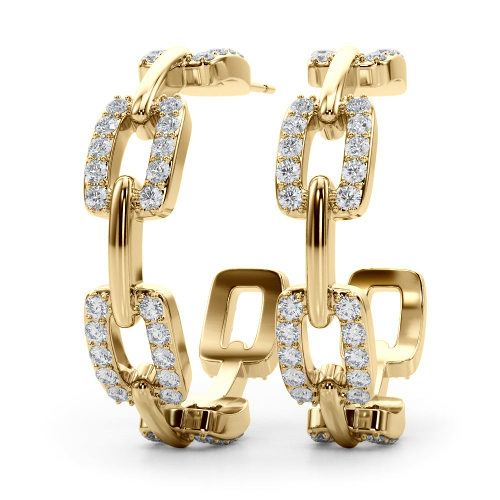 Chain Link Pavé Hoop Earrings With Lab-Grown Diamonds (1.00 ct. tw.) (7201705525432)
