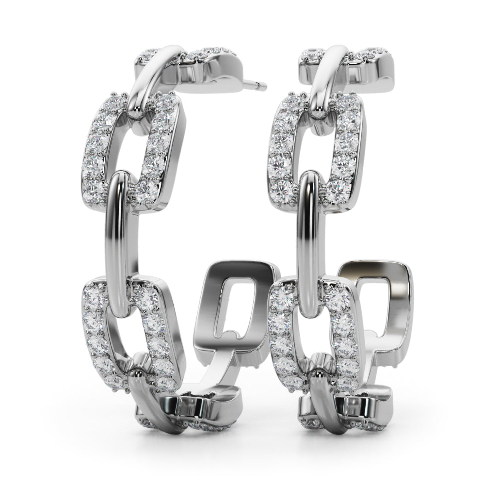 Chain Link Pavé Hoop Earrings With Lab-Grown Diamonds (1.00 ct. tw.) (7201705525432)