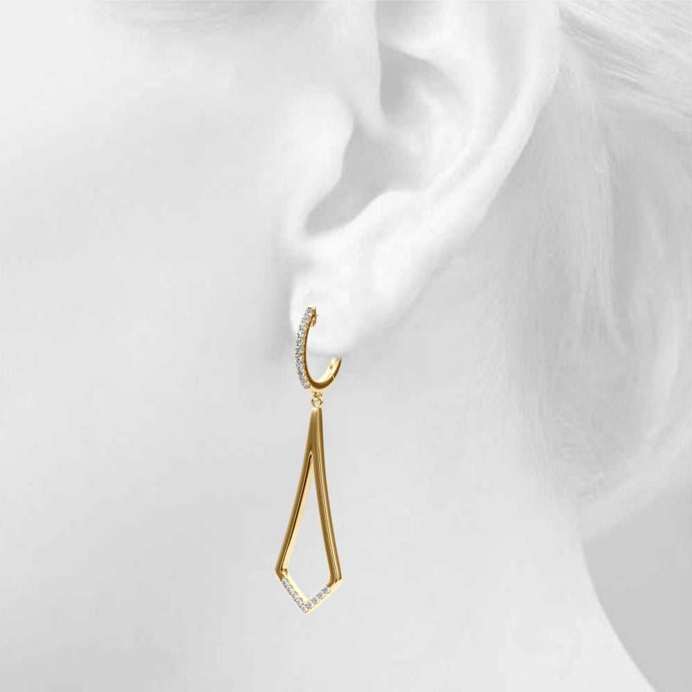 Geometric Pavé Lab-Grown Diamond Drop Earrings (7201705689272)