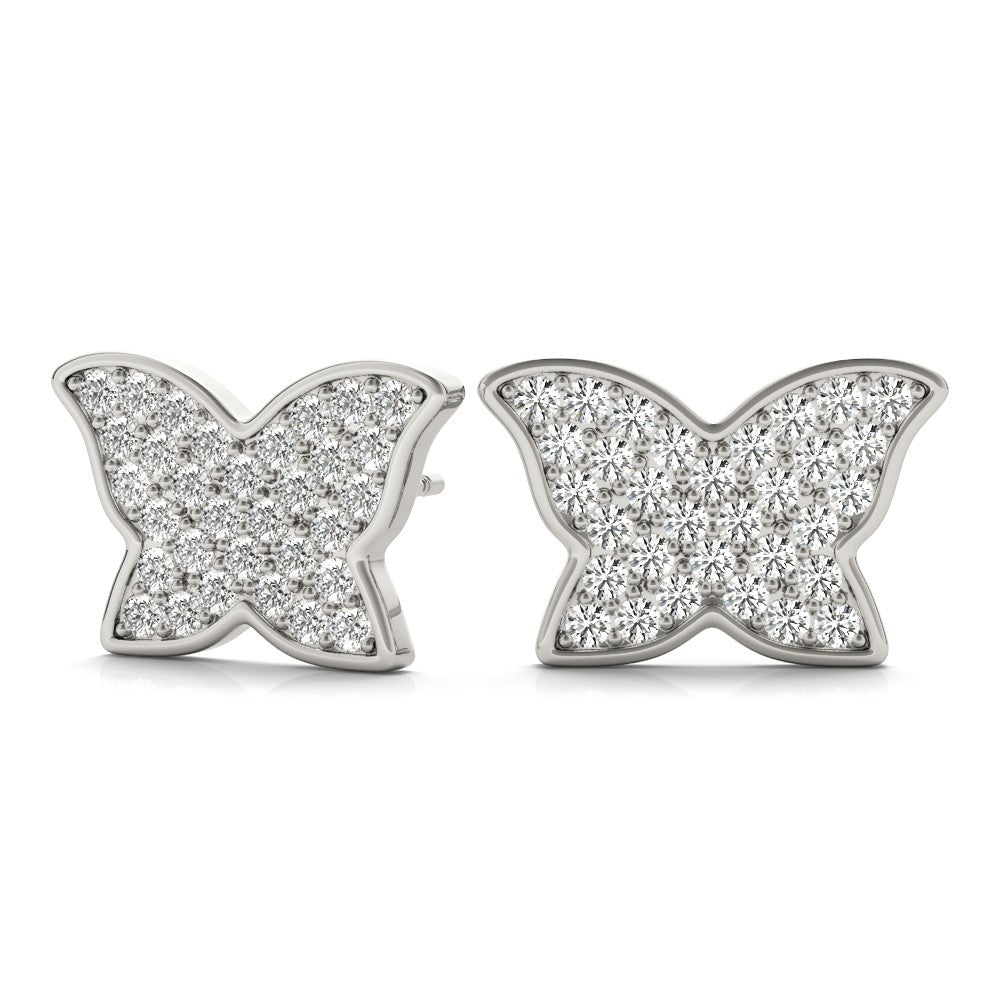 Butterfly Lab-Grown Pavé  Diamond Stud Earrings (2/3 ct. tw.) (7201705853112)
