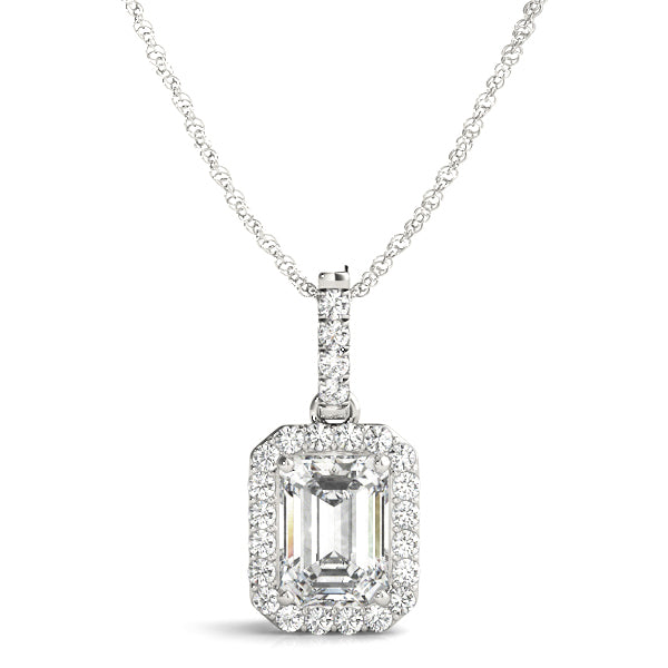 Emerald-Cut Lab-Grown Diamond Halo Pendant (.55 ct. tw.) (7201706180792)