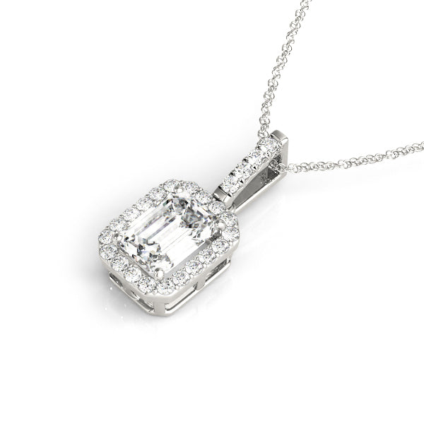 Emerald-Cut Lab-Grown Diamond Halo Pendant (.55 ct. tw.) (7201706180792)