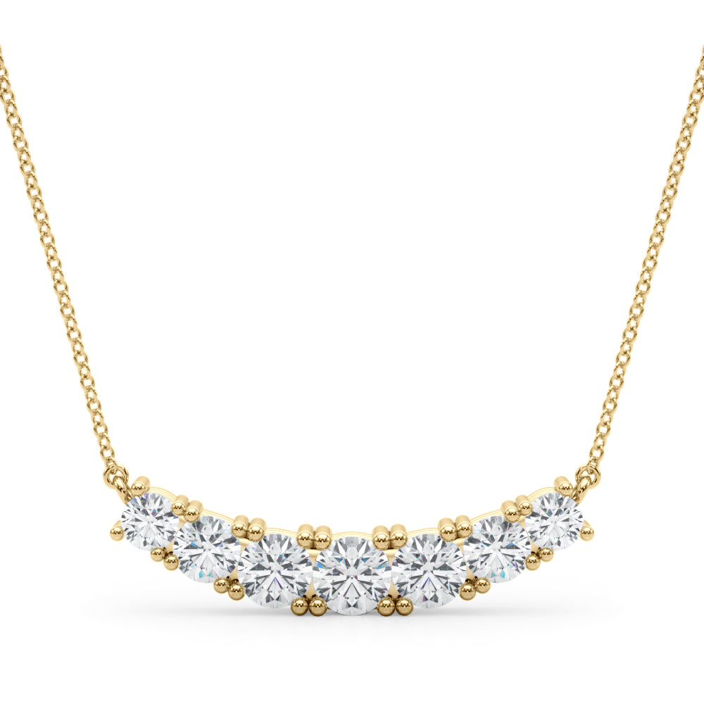 Graduated Curved Bar Lab-Grown Diamond Necklace (7201706508472) (7248502325432)